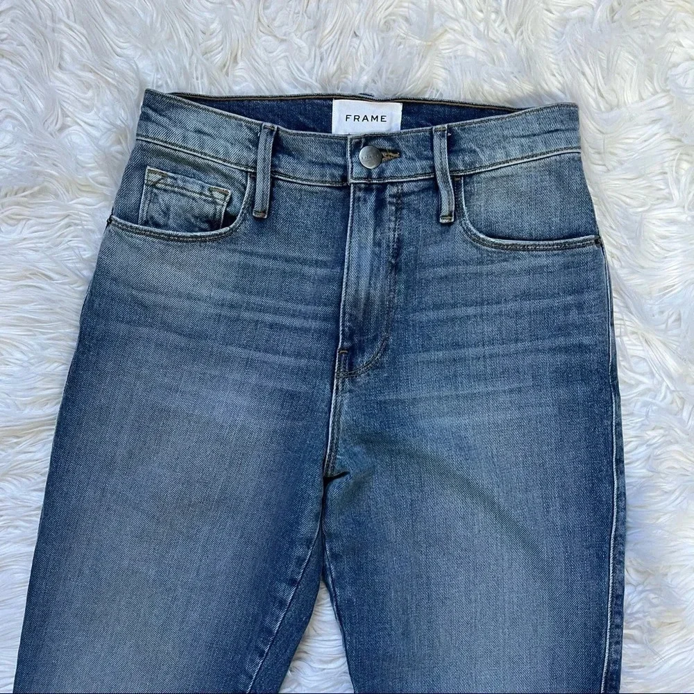 NWOT FRAME Le Sylvie Slender Straight Leg Jeans Alamitos Denim Casual Women’s 25